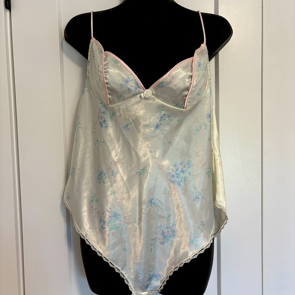 Vintage Other - Vintage Floral Lingereine One Piece Bodysuit Women's Size Small